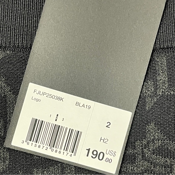 NWT THE KOOPLES Jacquard Logo Black‎ Stretch Mini Skirt, Medium - Picture 5 of 7